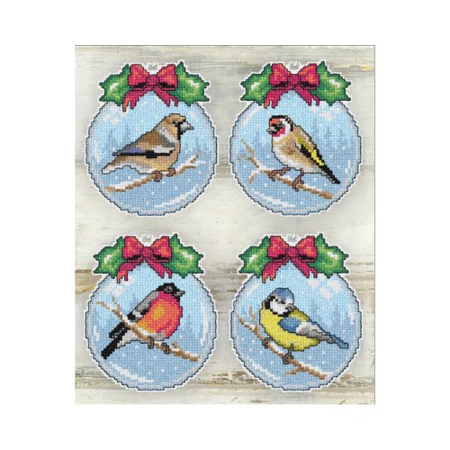 (image for) Winter Bird Ornaments Plastic Canvas